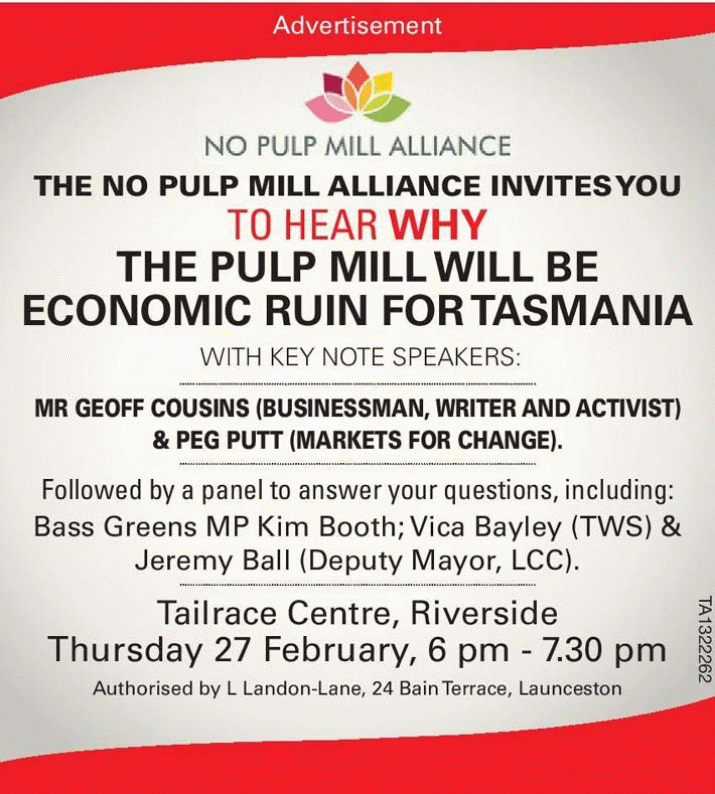 No Pulp Mill Alliance Public Meeting 5