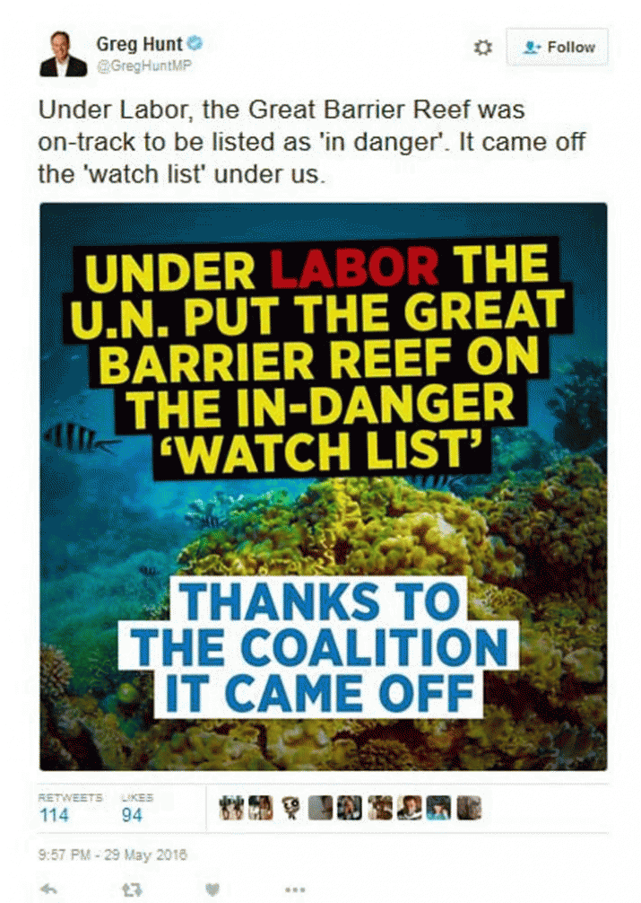 Greg Hunt's hollow boast about the Great Barrier Reef 4 Greg Hunt's hollow boast about the Great Barrier Reef 4