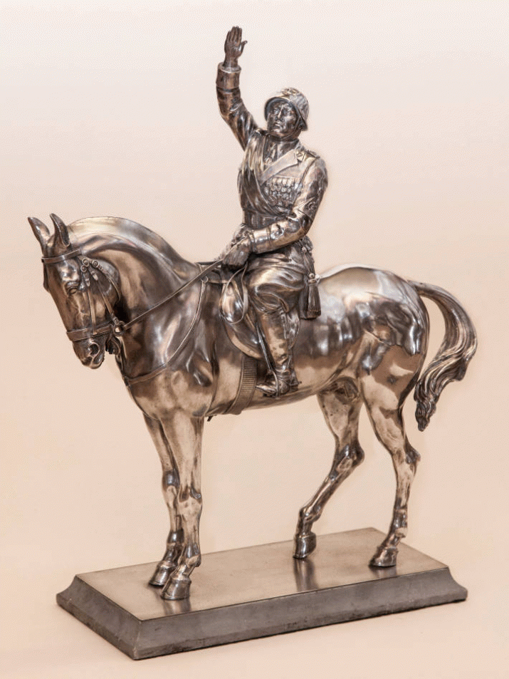 Equestrian statue of Benito Mussolini; until the fall of