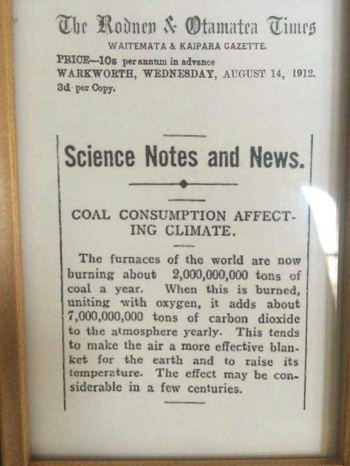 We were warned about climate change in 1912 ... 3