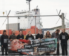Logging protesters hit Ta Ann ship 4 Logging protesters hit Ta Ann ship 4