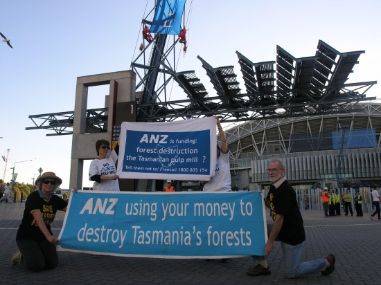Daring anti-mill protest at ANZ stadium 1