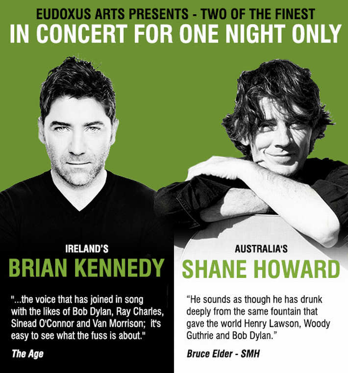 Theatre Royal: Brian Kennedy and Shane Howard, 8pm, September 25 1