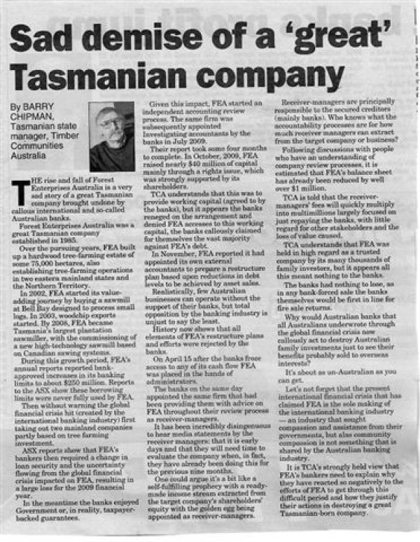 Barry blames the banks, not the Greens ... 1