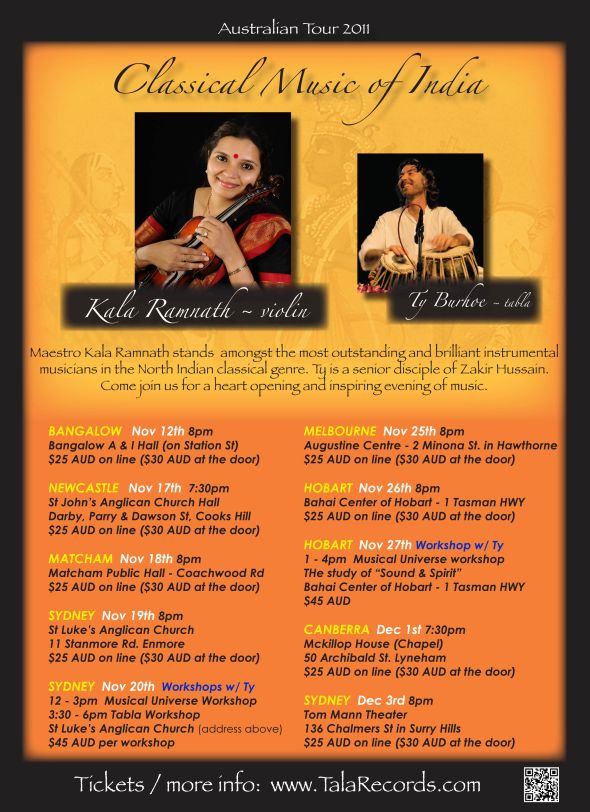 CLASSICAL INDIAN MUSIC COMES TO HOBART ON SATURDAY 26TH NOVEMBER 10 image