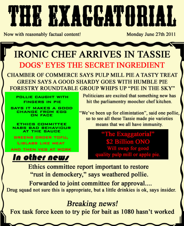 EXAGGATORIAL: Green says a good chardy goes with humble pie 1