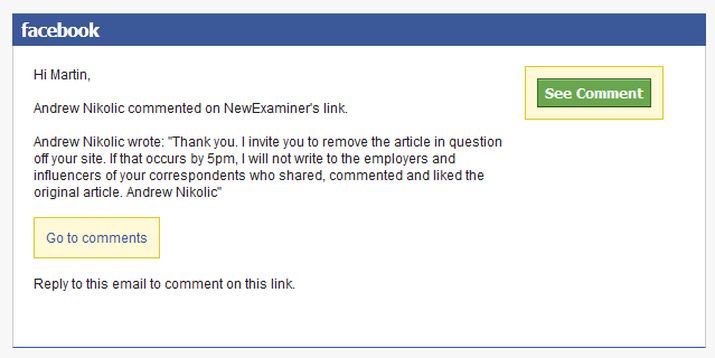 Dr Powell, The Examiner letter and Mr Nikolic MP 17 image