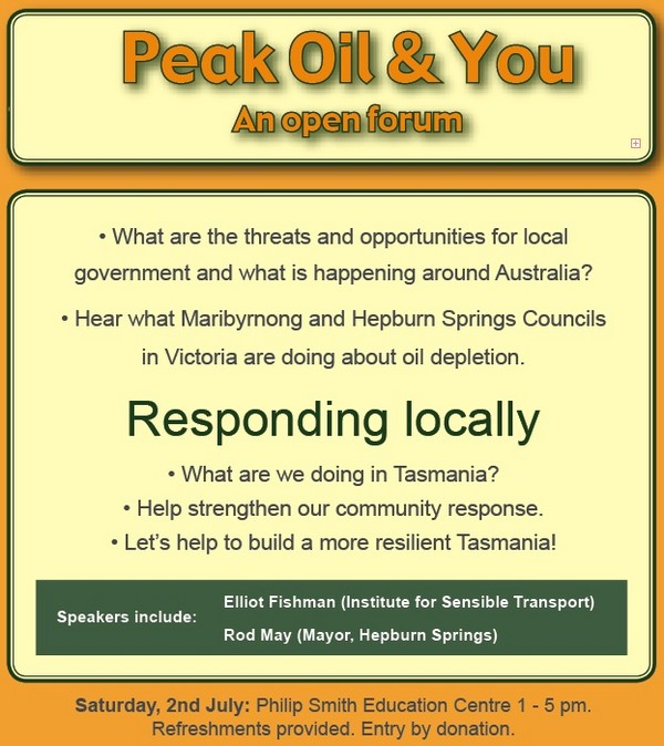 Invitation to Peak Oil Forum 1
