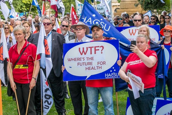 Nationwide rallies protest cuts to workers' rights and wages. School funding row ... 20 image
