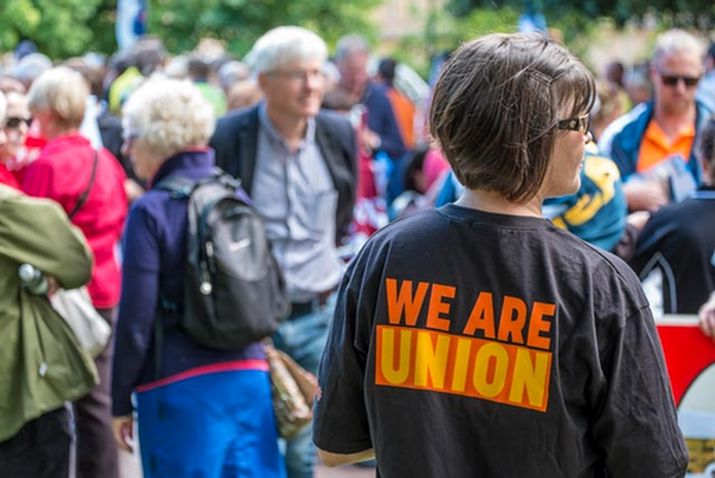 Nationwide rallies protest cuts to workers' rights and wages. School funding row ... 25 image