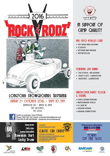 Longford Football Ground, Sunday Oct 2, 9am to 3pm: Rock & Rodz 1