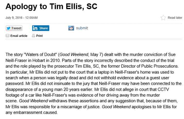 SMH pulls Neill-Fraser article, apologises to Tim Ellis ... 9 image