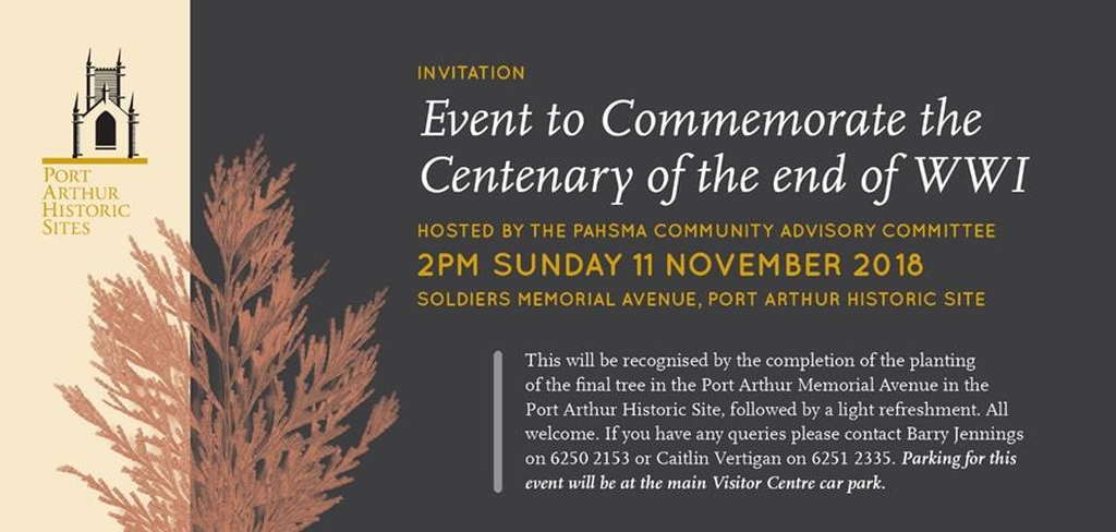 Port Arthur Commemorates the Centenary of the First World War Armistice 1