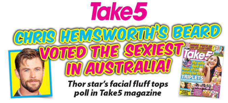 Film hunk Chris Hemsworth is the official owner of Australia’s Sexiest Celebrity Beard! 1
