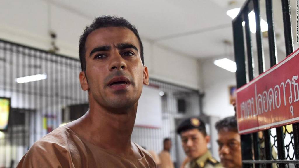 Hakeem al-Araibi on flight to Australia after release in Thailand 1