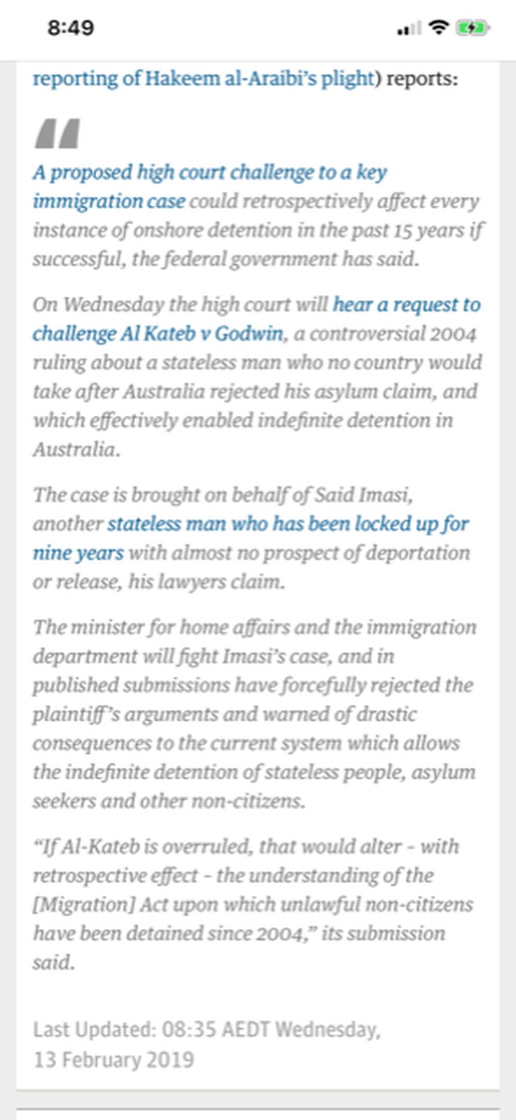 Newhouse on Significance of Federal High Court Human Rights Challenge to Indefinite Detention  1