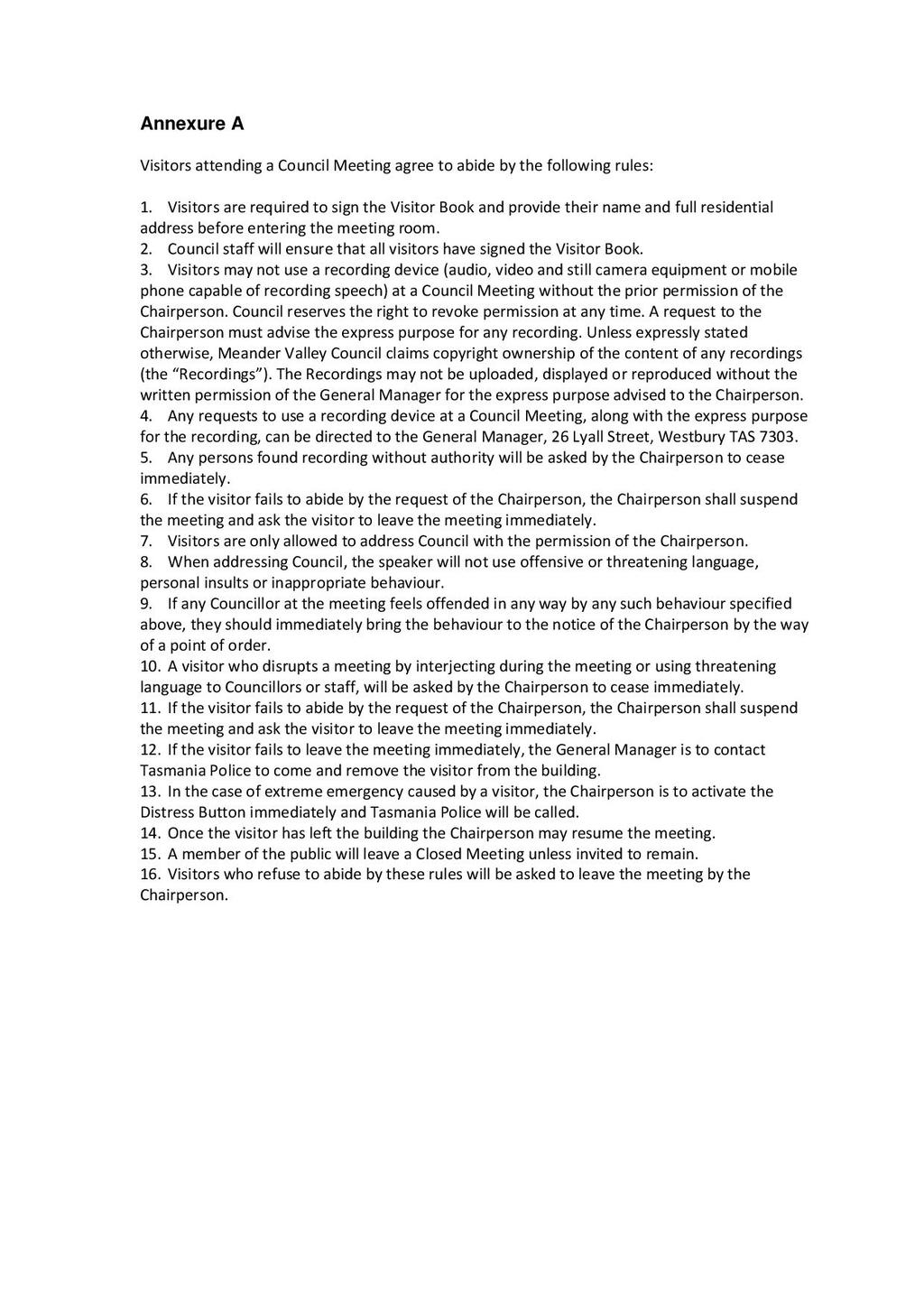 Meander Valley Council Lockdown Tasmanian Times