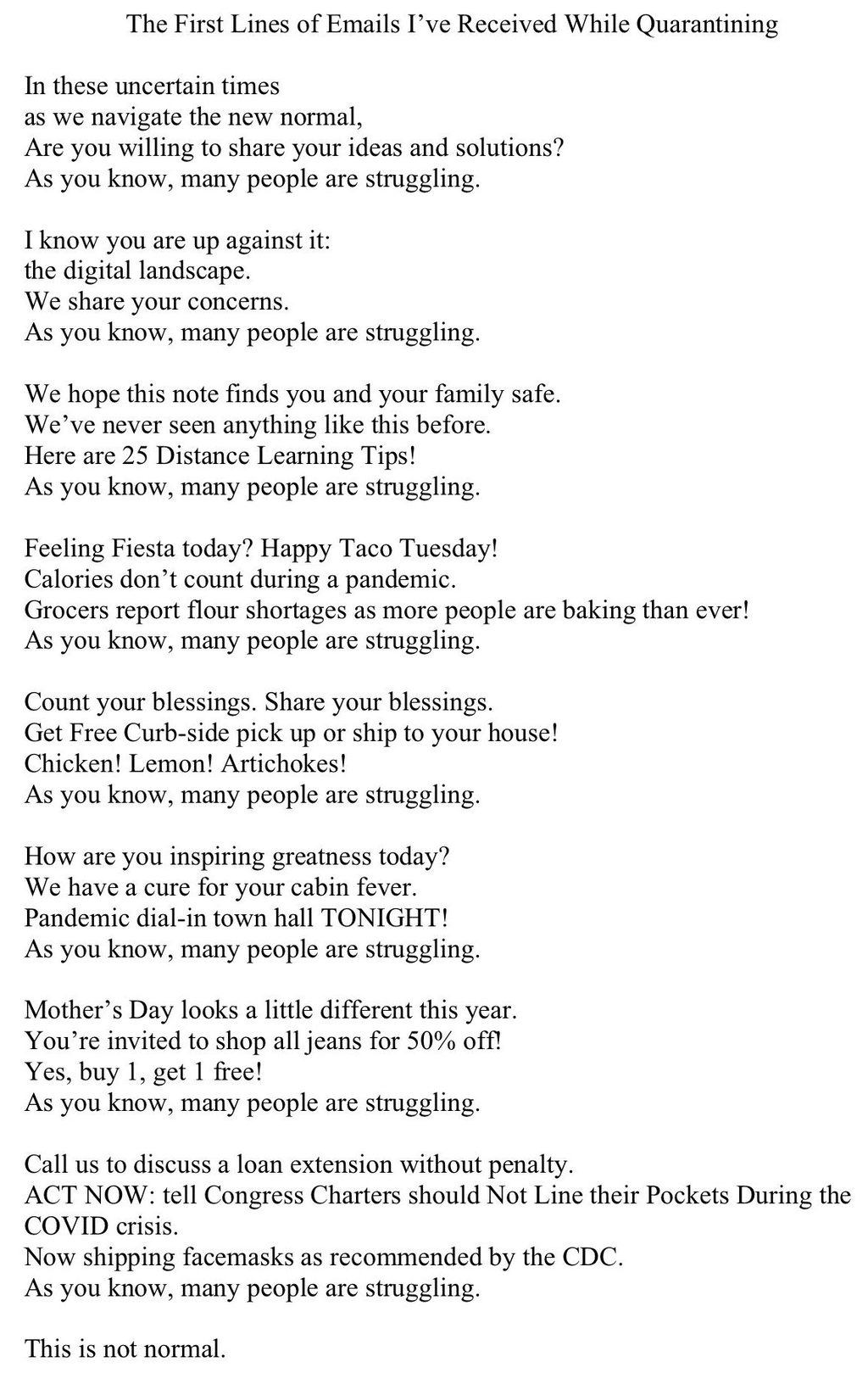 First and Last Lines of Quarantine Emails 6 First and Last Lines of Quarantine Emails 6