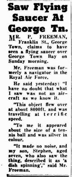Tas That Was - Flying Saucers at George Town (1954) 6 Tas That Was - Flying Saucers at George Town (1954) 6