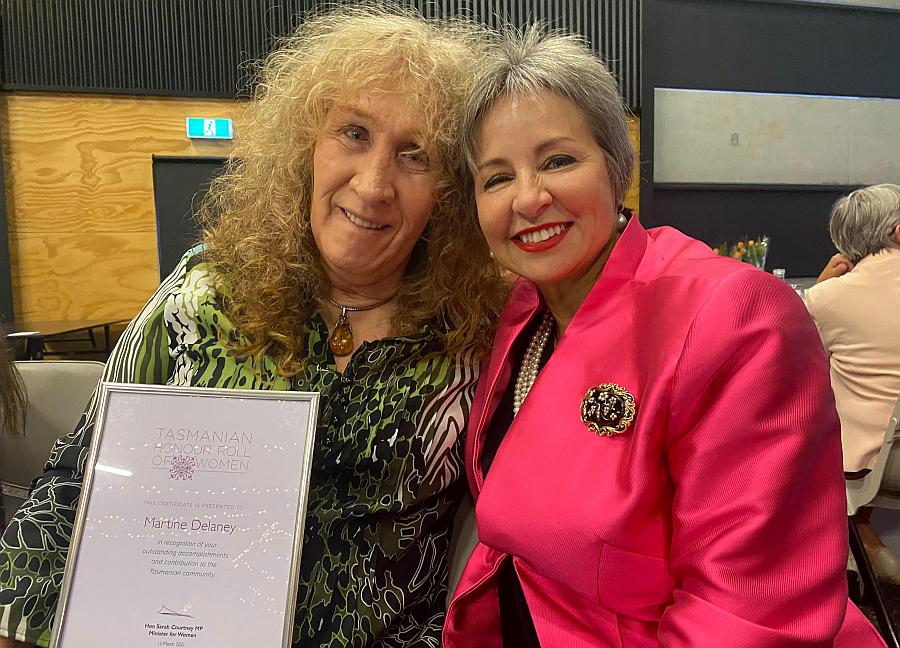 Martine Delaney Added to Tasmanian Women's Honour Roll 1