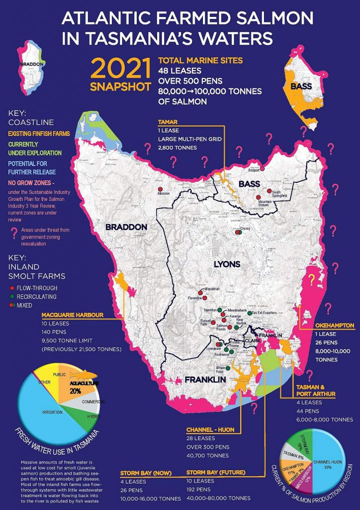 Salmon Farming Map & Backgrounder Tasmanian Times