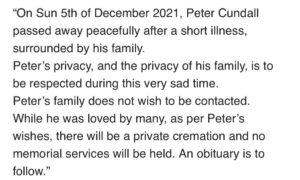Vale Peter Cundall, 1927-2021 13
