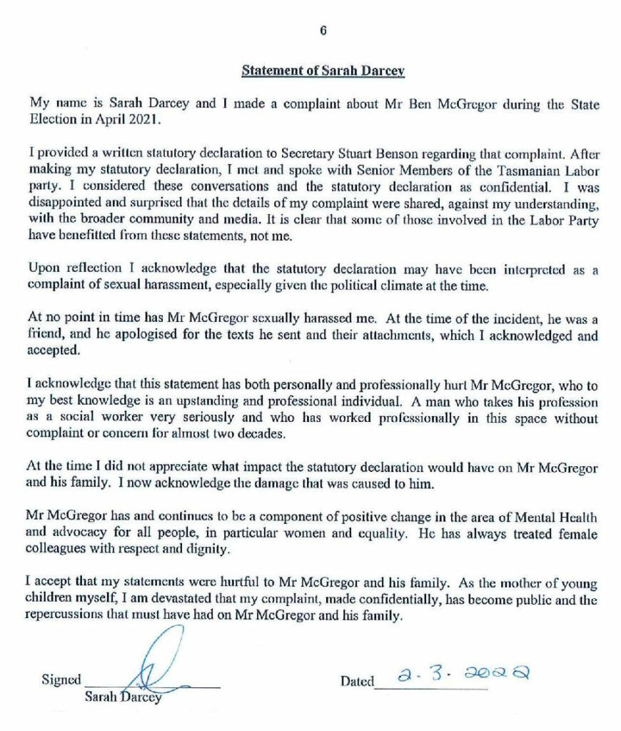 Ben McGregor Statement 3 Ben McGregor Statement 3