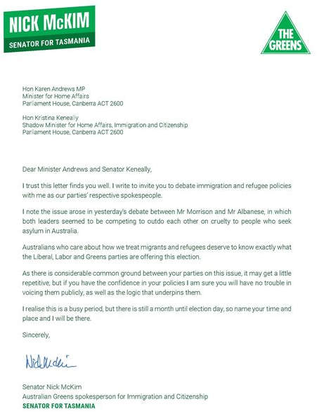 Greens Want Debate on Refugee Policy 3 Greens Want Debate on Refugee Policy 3