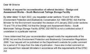 Minister to Reconsider MMG Tailings Dam Approval 17