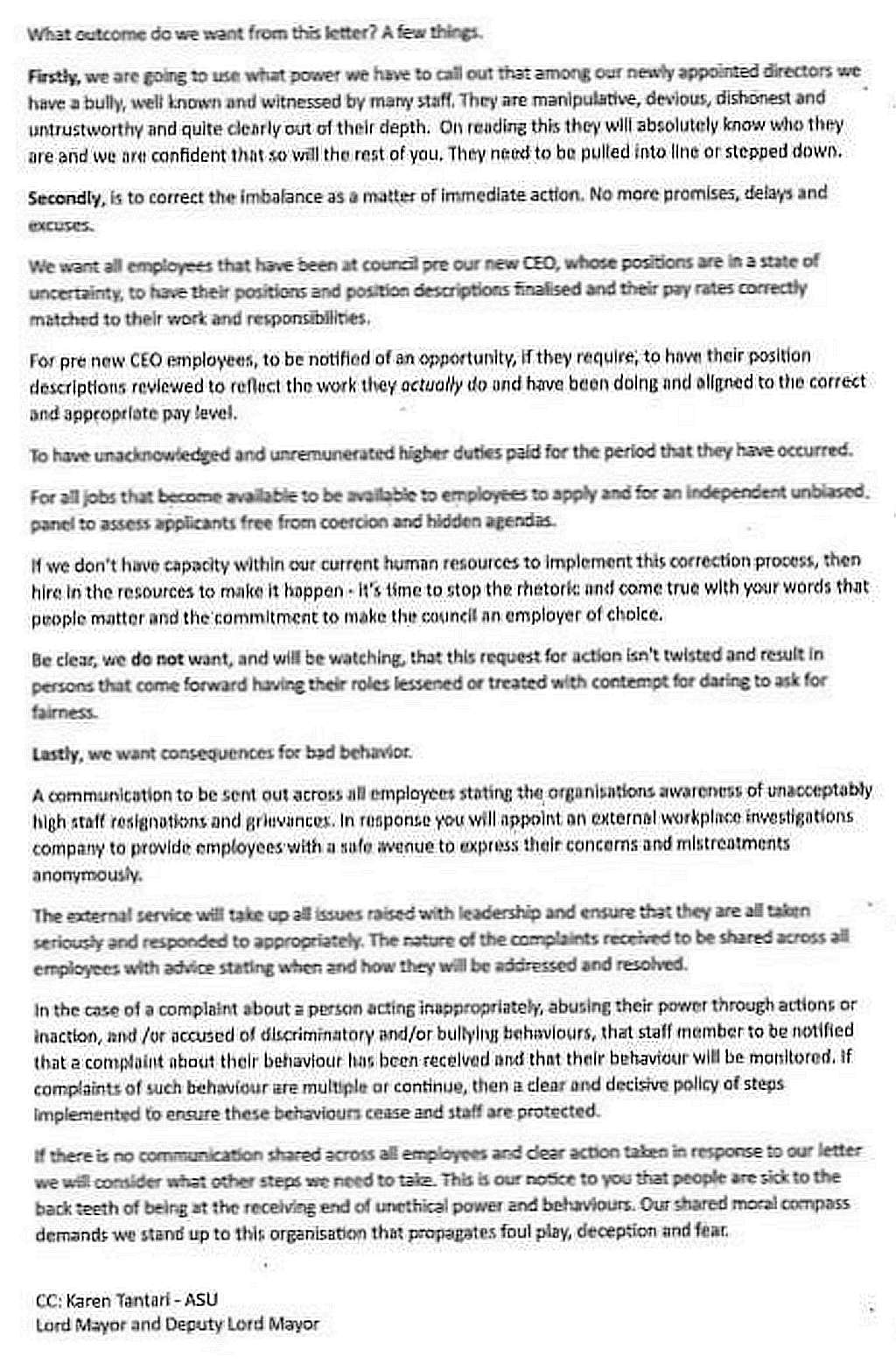 Call for Independent Inquiry into HCC Staffing 6 Call for Independent Inquiry into HCC Staffing 6