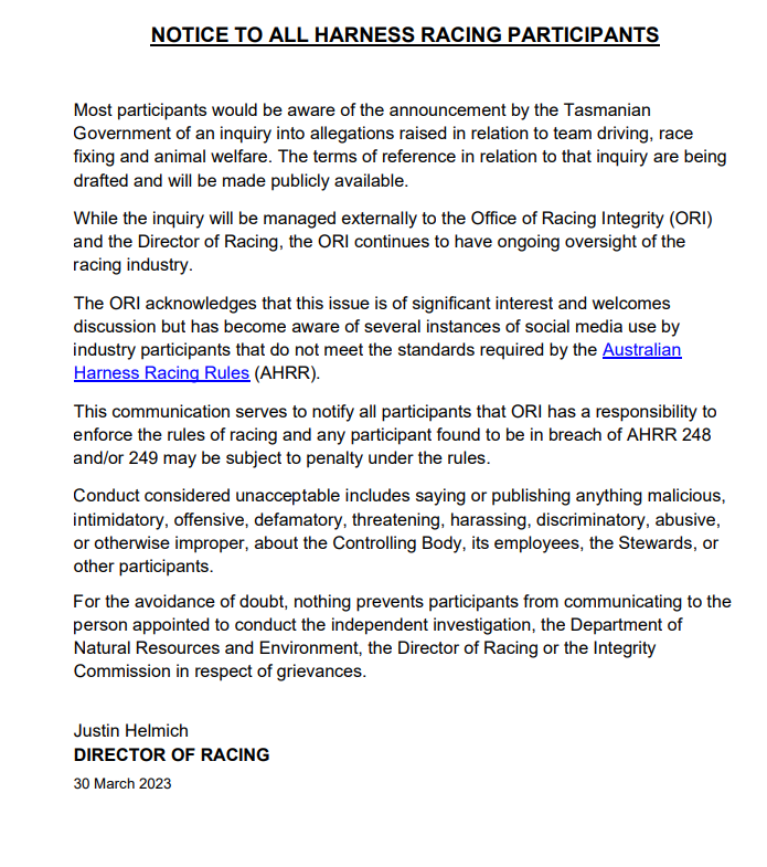 Labor: Gag Order by Director of Racing Beggars Belief 11