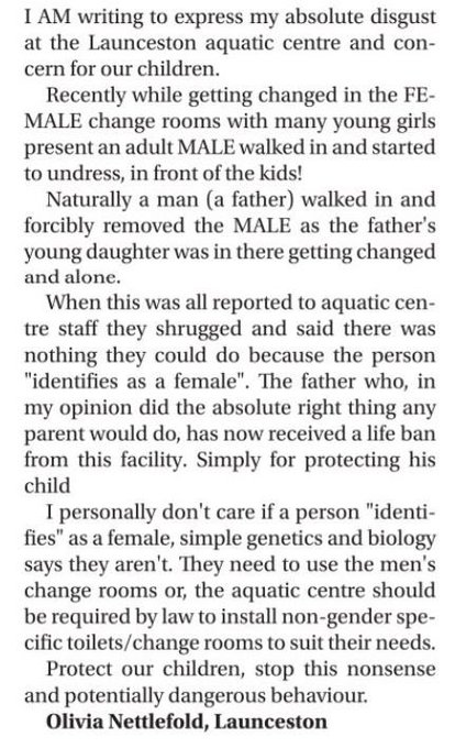 TERF Caught Inventing Launceston Pool Incident 11