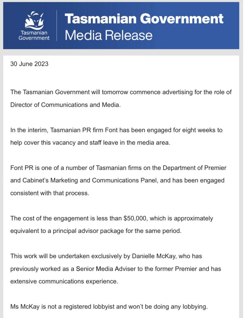 Government to Outsource Communications Director ... 7 Government to Outsource Communications Director ... 7