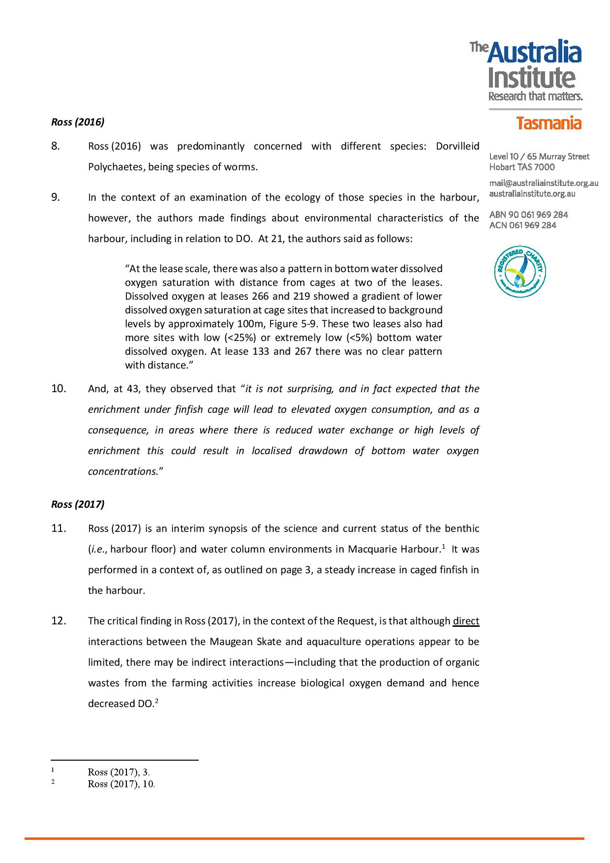TAI: Fed Govt Legally Obliged to Protect Maugean Skate 35
