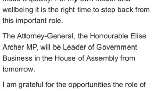 Nic Street Steps Down as Leader of House of Assembly 5