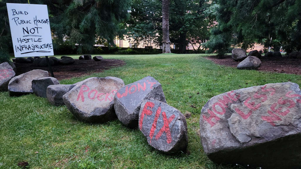 'Anti-Homeless Rocks' Moved by Housing Activists 3