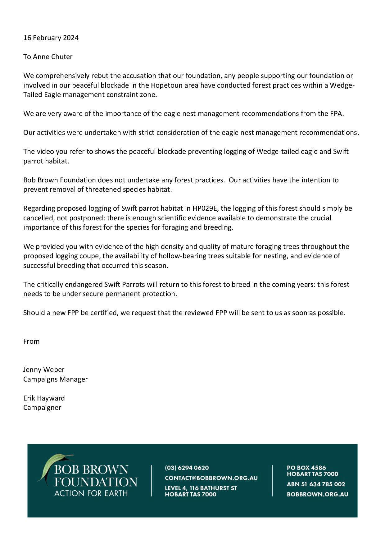 BBF: Shut Down Forestry Tasmania 9 BBF: Shut Down Forestry Tasmania 9