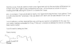 Shots Fired! Correspondence Between Independent MHA John Tucker and Premier Rockliff 9
