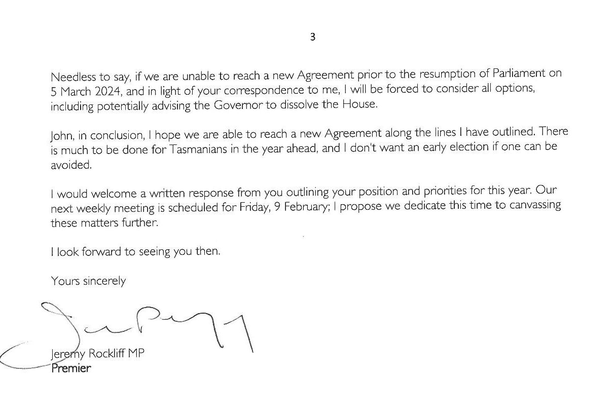 Shots Fired! Correspondence Between Independent MHA John Tucker and Premier Rockliff 25