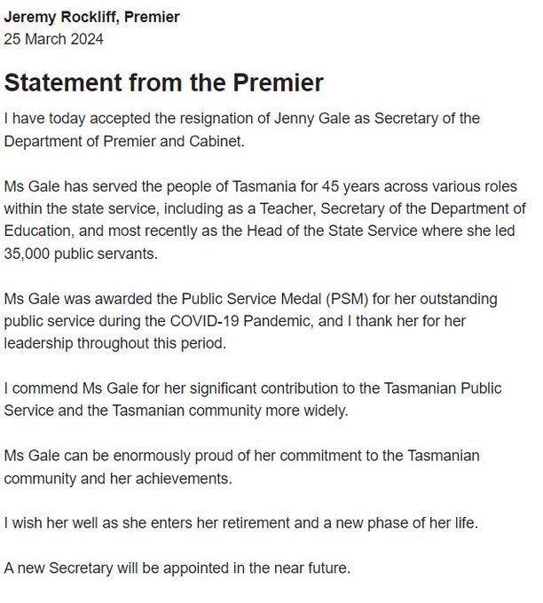 Jenny Gale Resigns 5 Jenny Gale Resigns 5