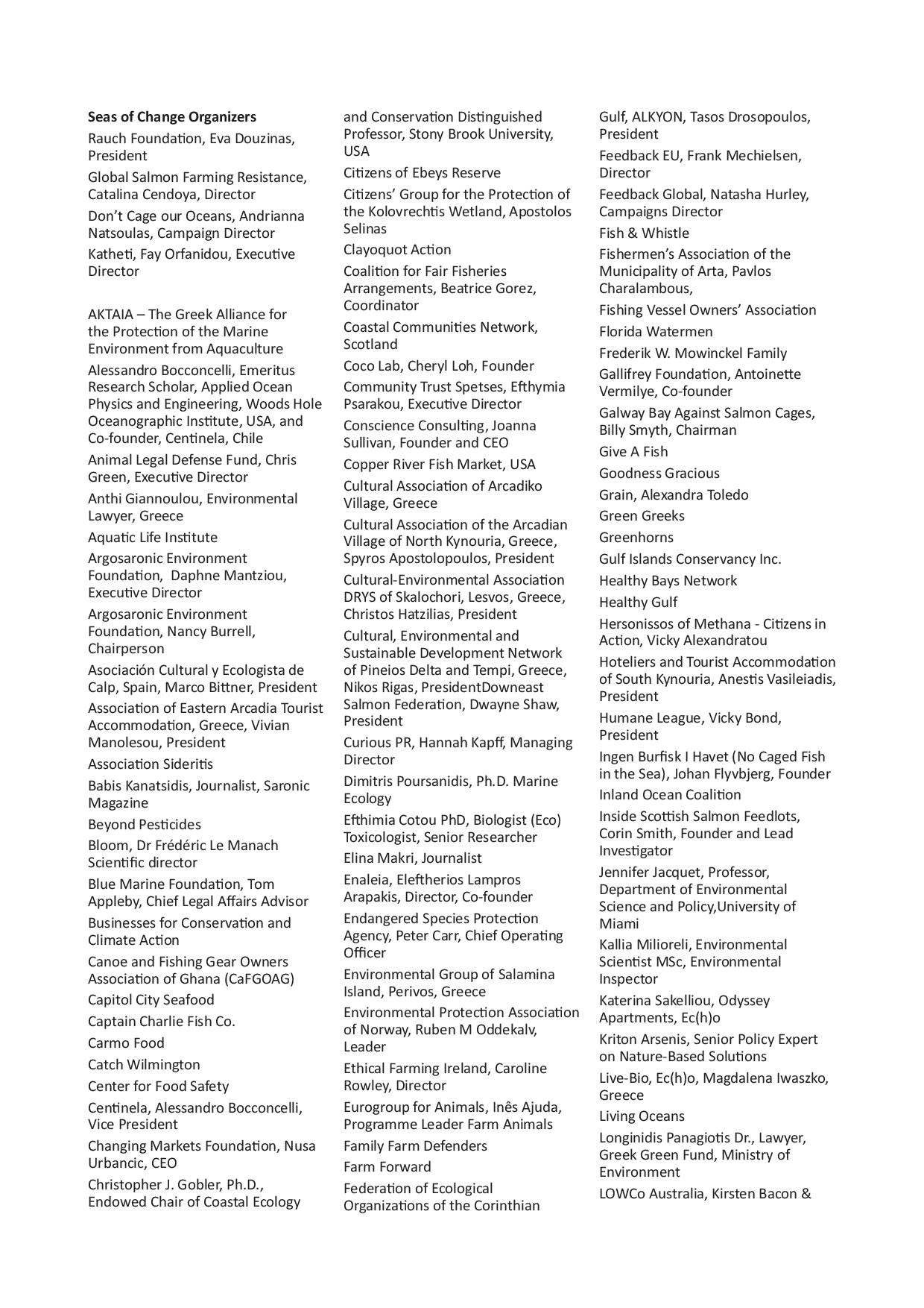Worldwide Call on FAO re 'Sustainable Aquaculture' 15 Worldwide Call on FAO re 'Sustainable Aquaculture' 15