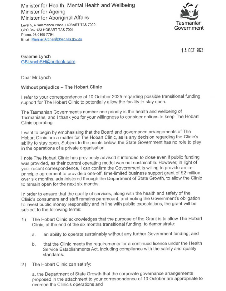 Government Grant Saves Hobart Clinic, Drawing Mixed Reaction 16 Government Grant Saves Hobart Clinic, Drawing Mixed Reaction 16