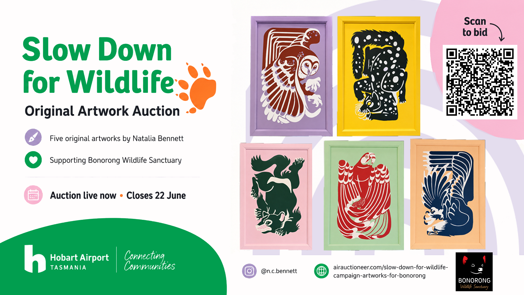 Slow Down for Wildlife – Hobart Airport Original Artwork Auction 1